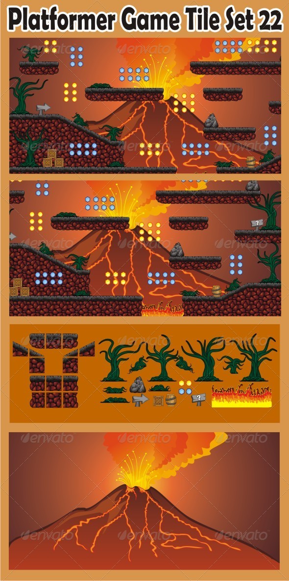 Platformer Game Tile Set 22 Platformer Game Tile Set 22
