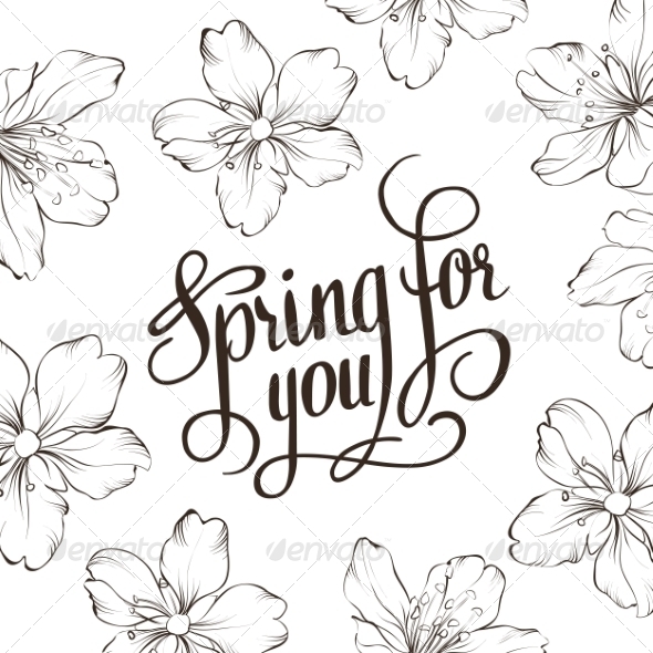 Spring for You Calligraphic Text Spring for You Calligraphic Text