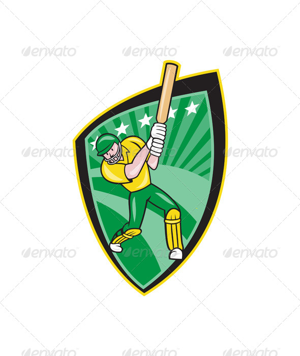 Australia Cricket Player Batsman Batting Shield Australia Cricket Player Batsman Batting Shield