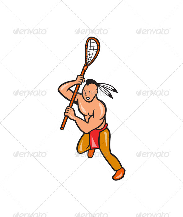Native American Lacrosse Player Crosse Stick Native American Lacrosse Player Crosse Stick