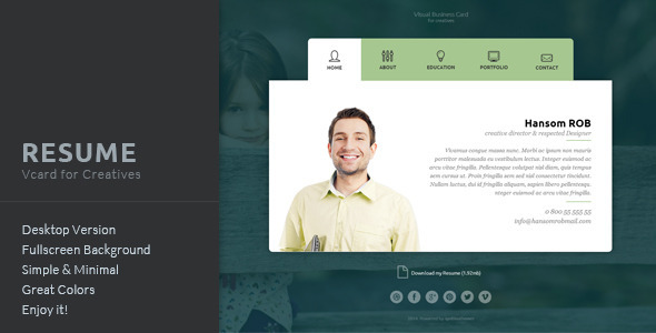 Resume - Vcard for Creatives