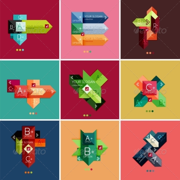 Set of Flat Design Geometric Infographic Templates Set of Flat Design Geometric Infographic Templates