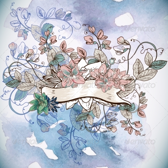 Floral Background with Place for Your Text Floral Background with Place for Your Text