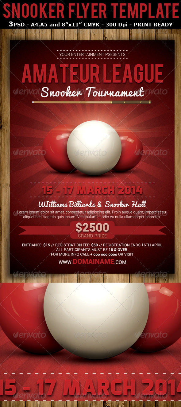 Snooker Tournament Flyer Template V2