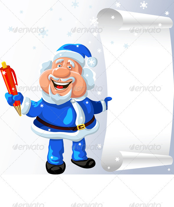 Santa Claus with a Pen and a Scroll Santa Claus with a Pen and a Scroll