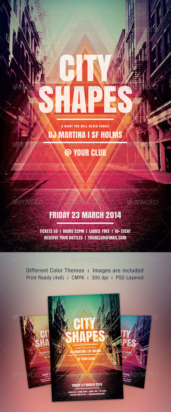 City Shapes Flyer - Clubs & Parties Events