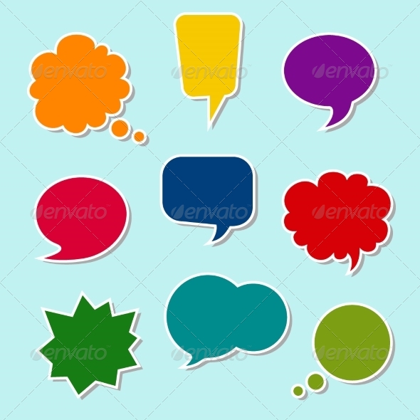 Set of Colorful Speech Bubbles Set of Colorful Speech Bubbles
