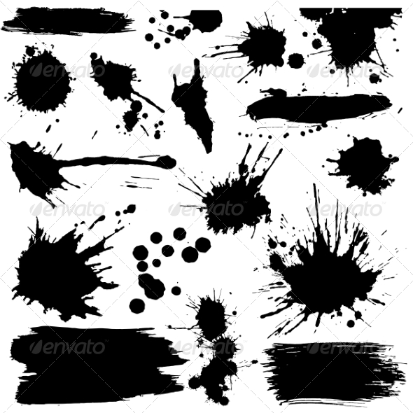 set of ink blots graphicriver set of ink blots graphicriver