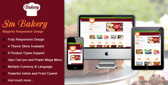 Responsive Multi-Purpose Magento Theme - SM Bakery