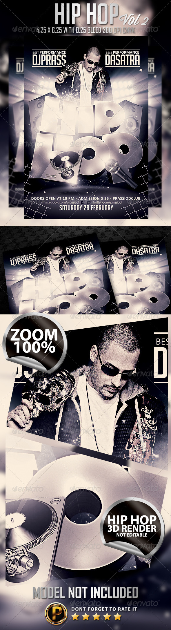 Hip Hop Flyer Template vol 2 - Clubs & Parties Events