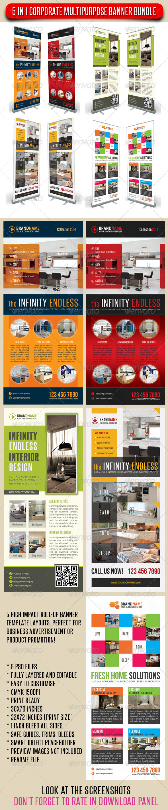 5 in 1 Corporate Multipurpose Banner Bundle 08 5 in 1 Corporate Multipurpose Banner Bundle 08