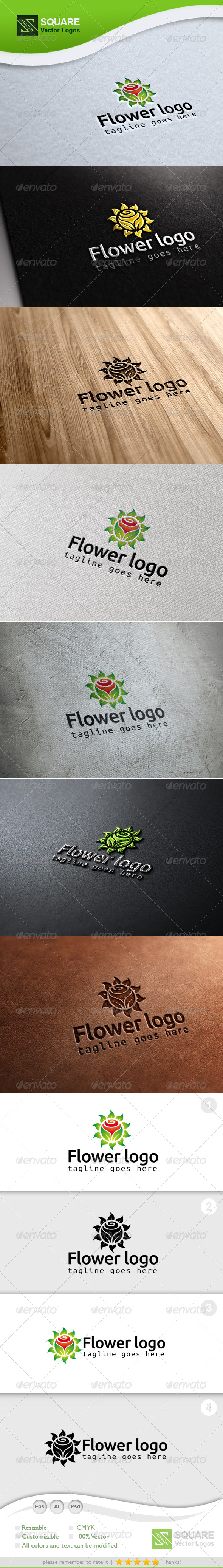 Leafs Flower Vector Logo Template Leafs Flower Vector Logo Template