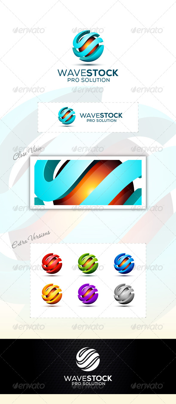 Wave Tach Logo - 3d Abstract