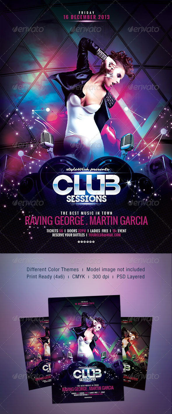 Club Sessions flyer - Clubs & Parties Events