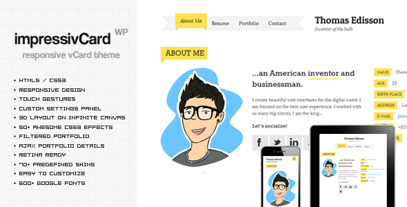 impressivCard WP - Responsive HTML5 vCard