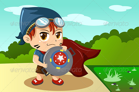 Boy in Superhero Costume