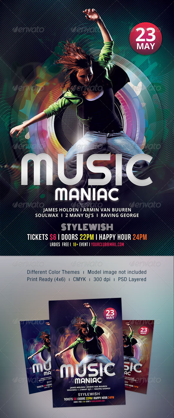 Music Maniac Flyer - Clubs & Parties Events