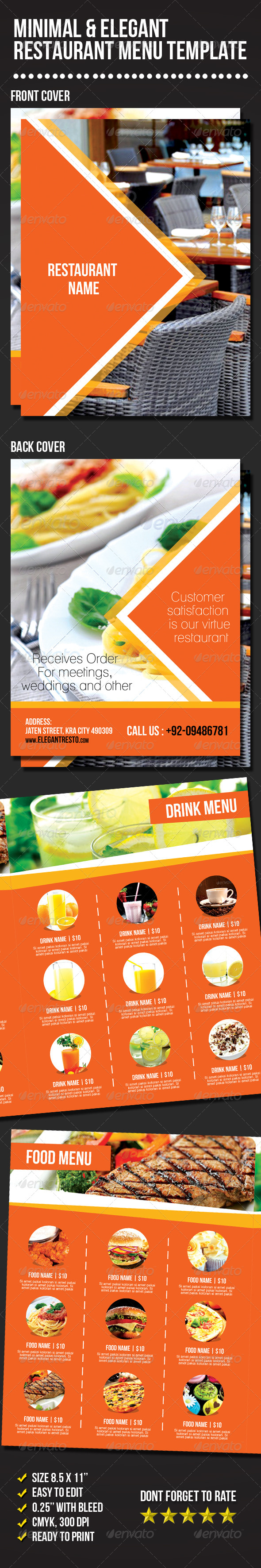 Minimal & Elegant Restaurant Menu Template Minimal & Elegant Restaurant Menu Template
