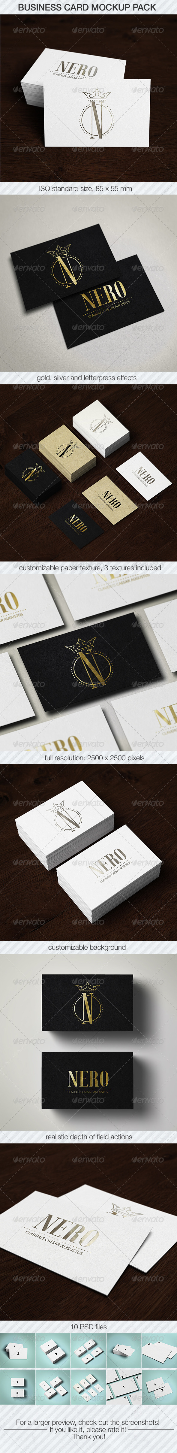 Business Card Mockup Pack Business Card Mockup Pack