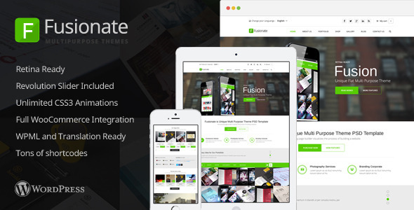 Fusionate - Retina Multi-Purpose WordPress Theme