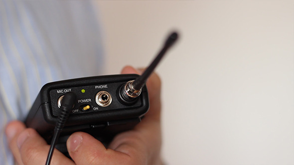 Power On Lavalier Microphone Transmitter Power On Lavalier Microphone Transmitter