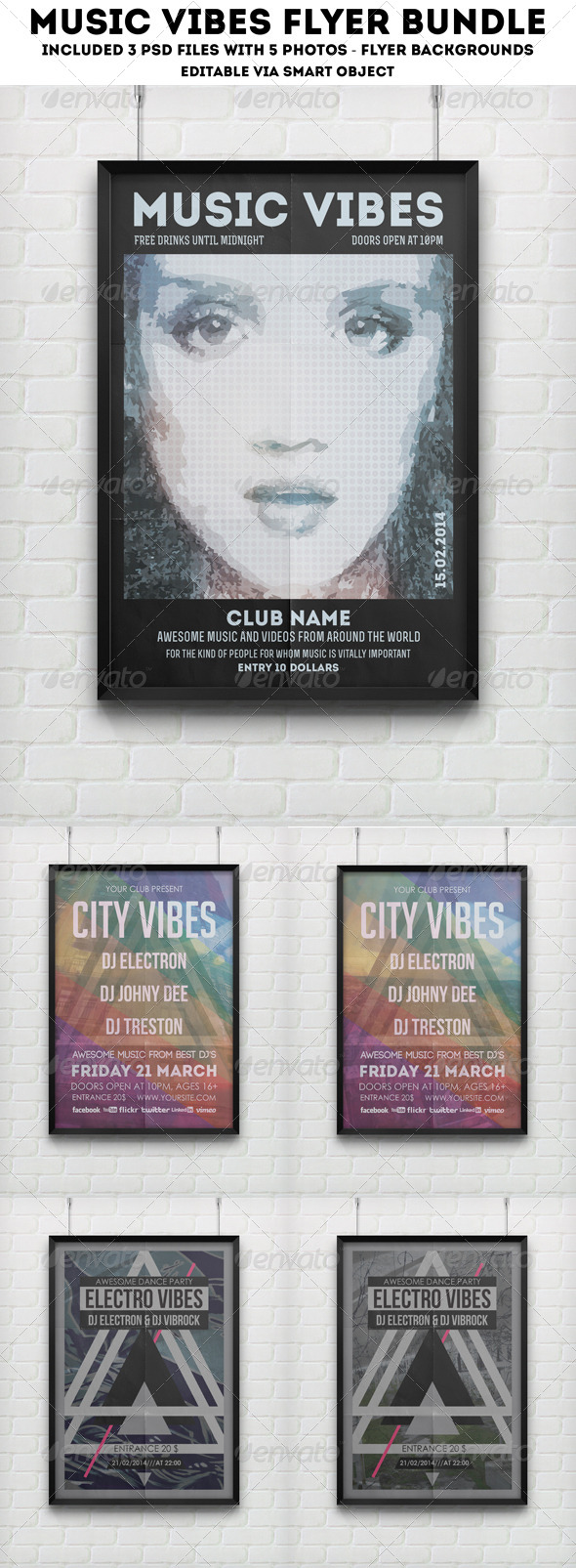Music Vibes Flyer Bundle - Clubs & Parties Events