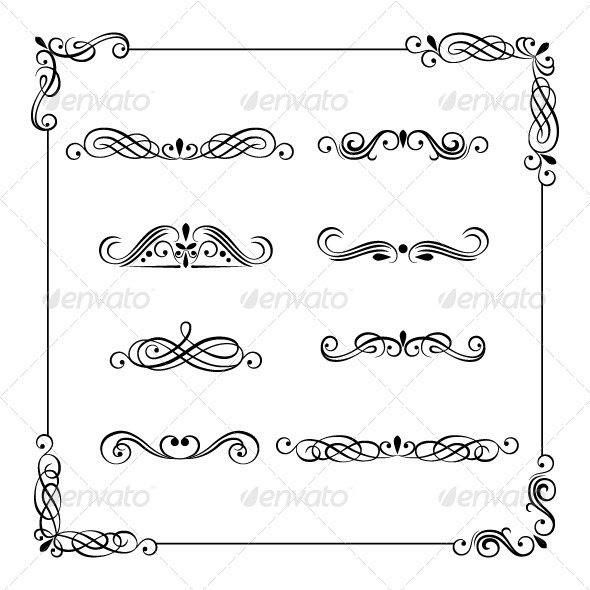 Vintage Vector Frame Border Divider Corner Vintage Vector Frame Border Divider Corner