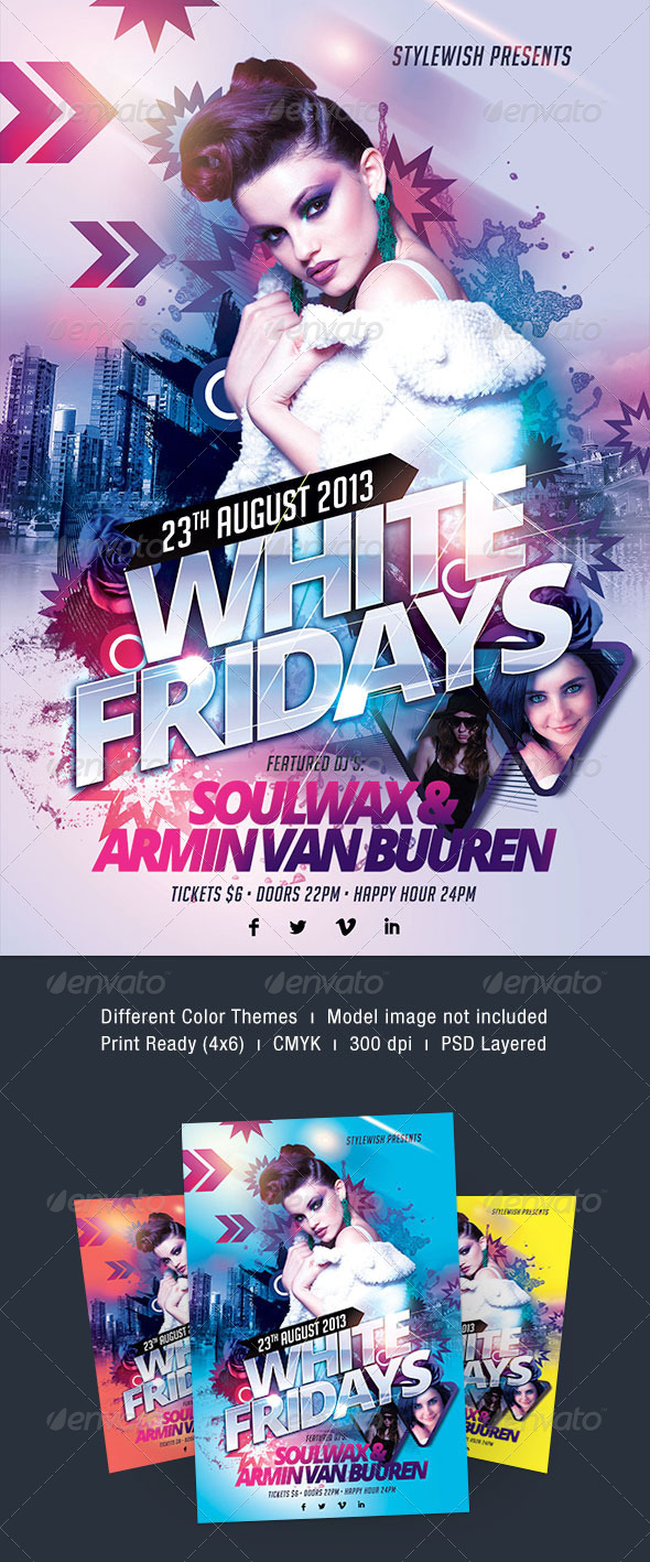 White Fridays Flyer - Clubs & Parties Events