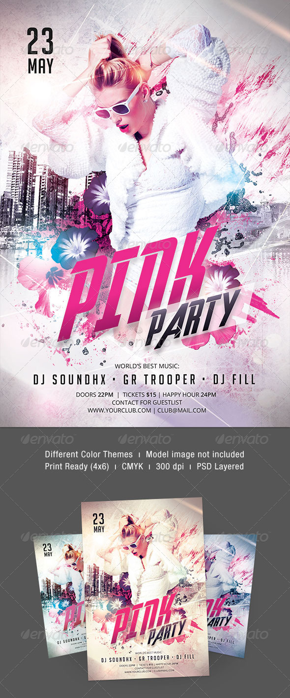 Pink Party Flyer - Clubs & Parties Events