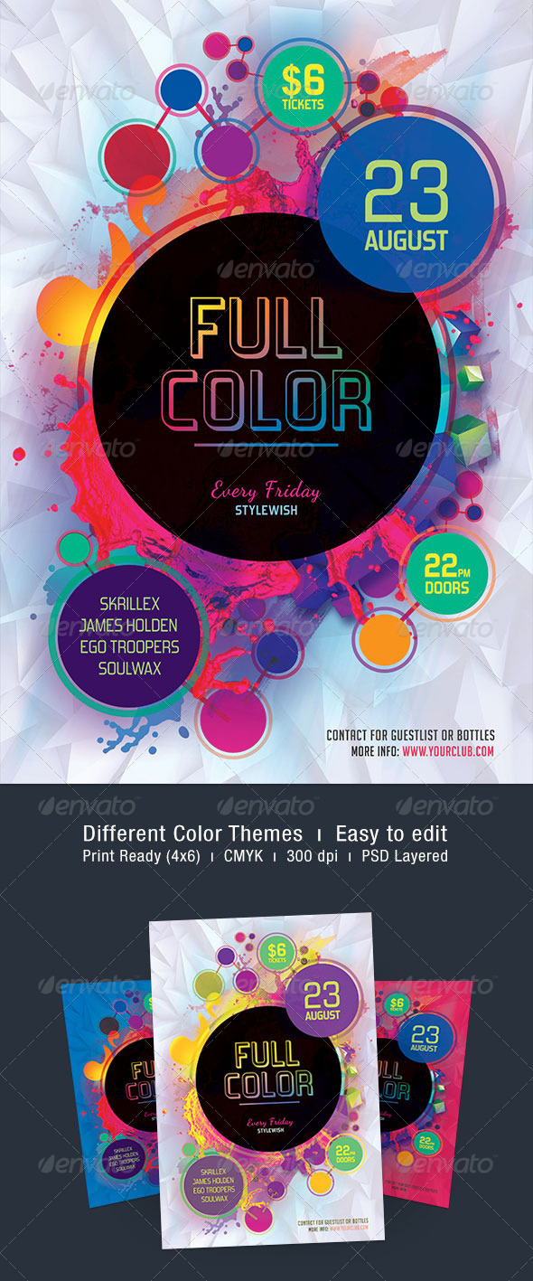 Full Color Flyer - Clubs & Parties Events