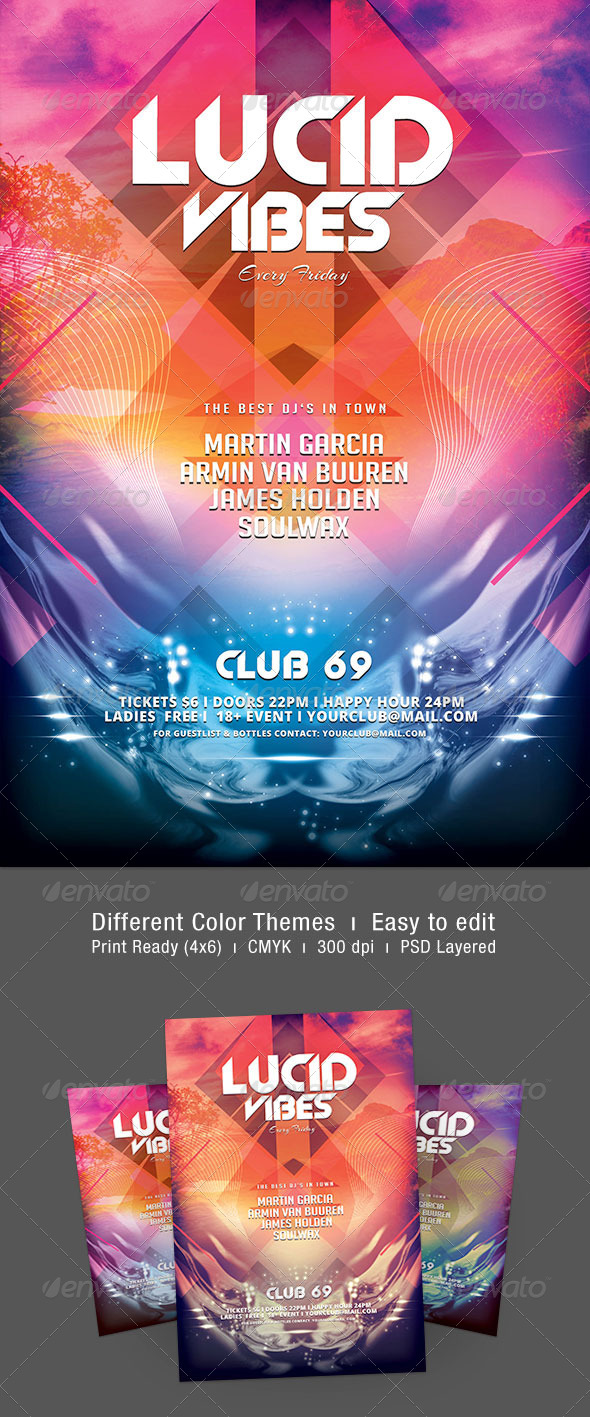 Lucid Vibes Flyer - Clubs & Parties Events