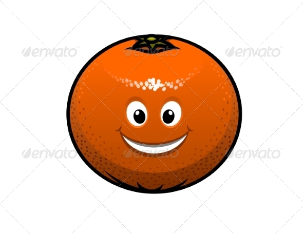 Cheerful Cartoon Orange Fruit Cheerful Cartoon Orange Fruit