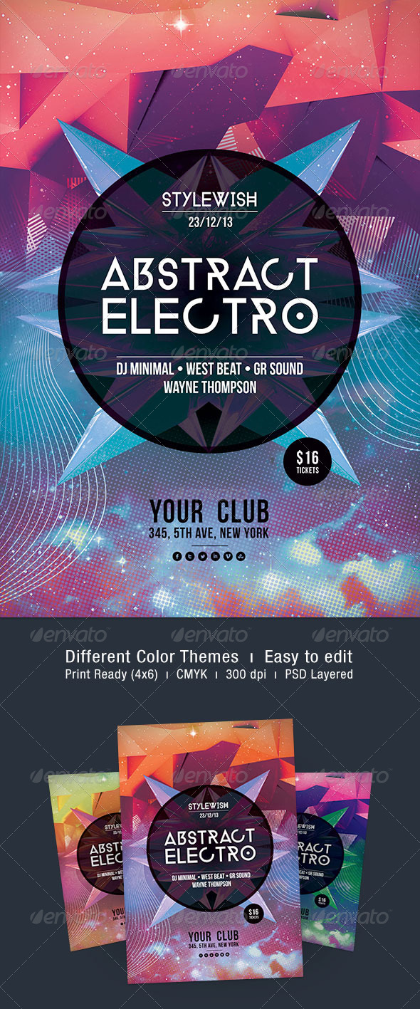 Abstract Electro Flyer - Clubs & Parties Events