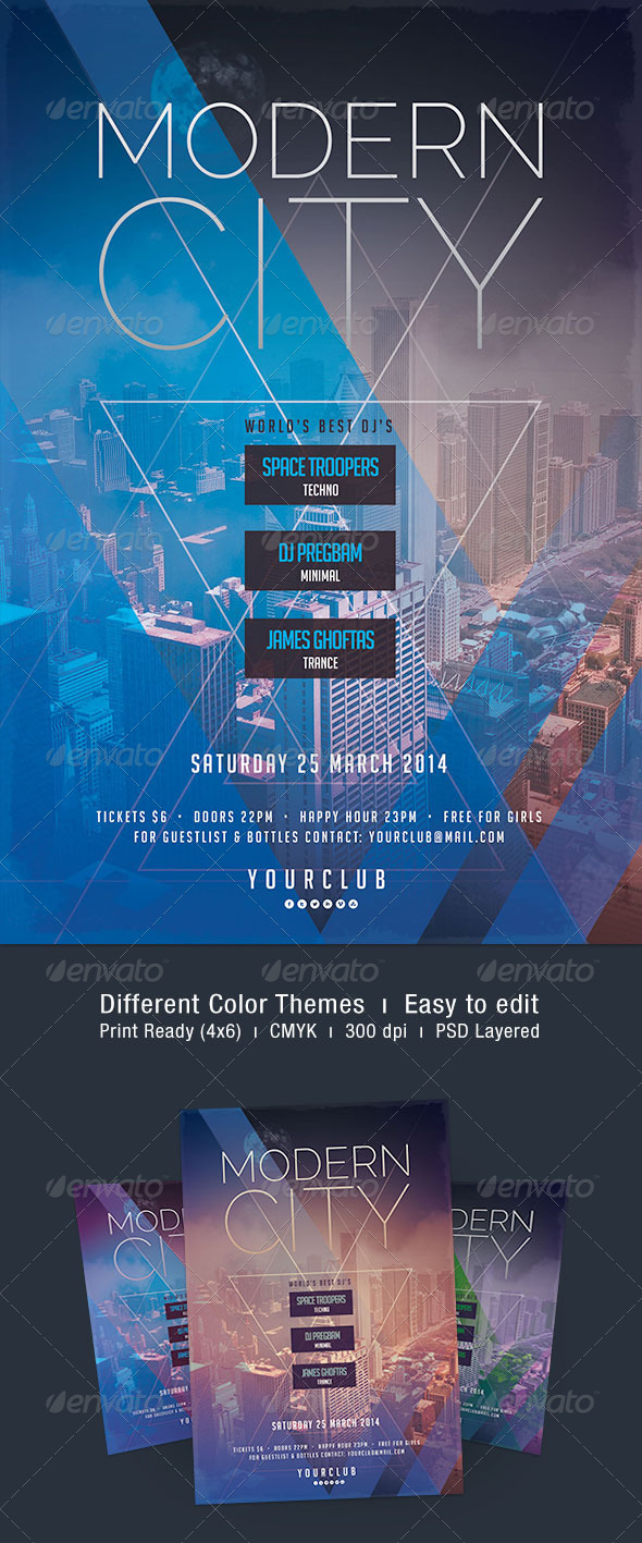 Modern City Flyer - Clubs & Parties Events