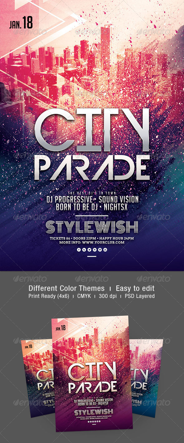 City Parade Flyer - Clubs & Parties Events