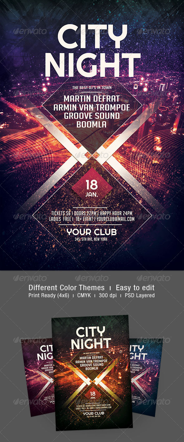City Night Flyer - Clubs & Parties Events