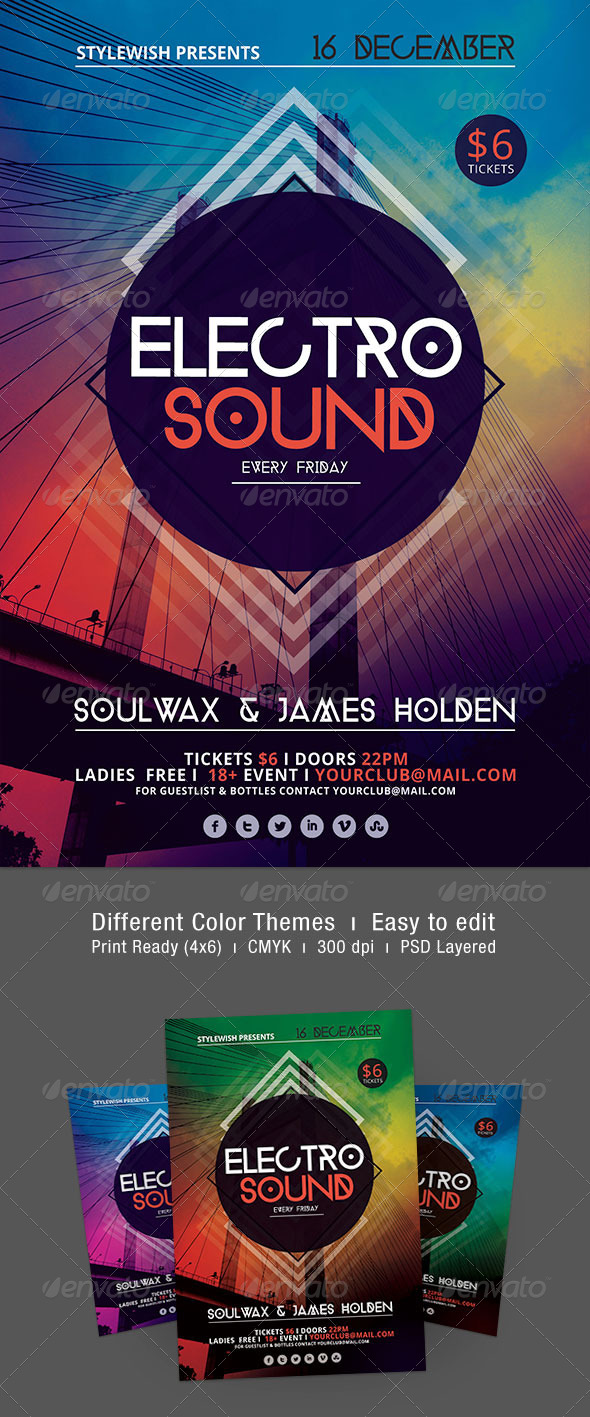 Electro Sound Flyer - Clubs & Parties Events