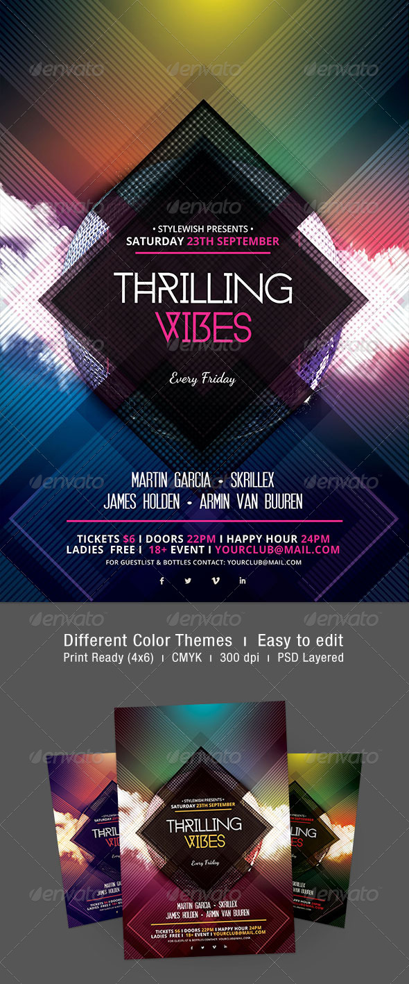 Thrilling Vibes Flyer - Clubs & Parties Events