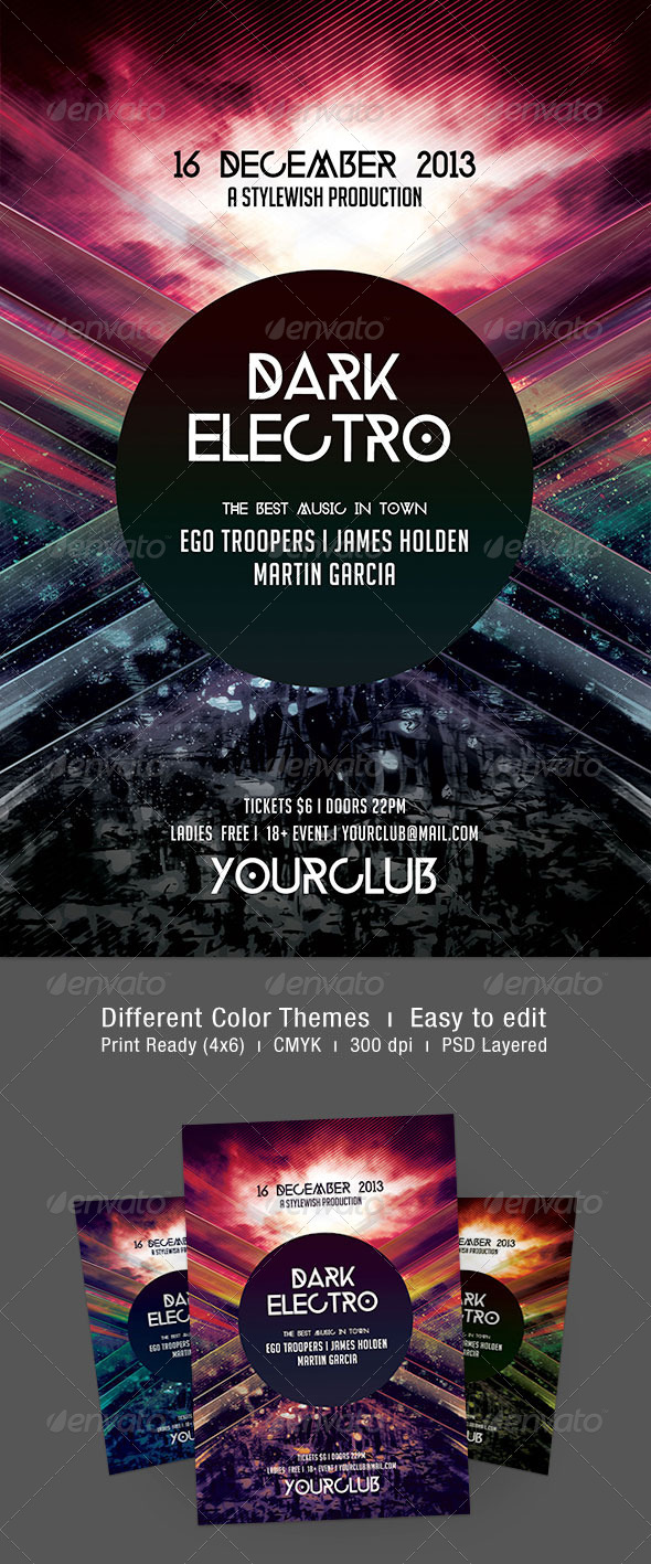 Dark Electro Flyer - Clubs & Parties Events