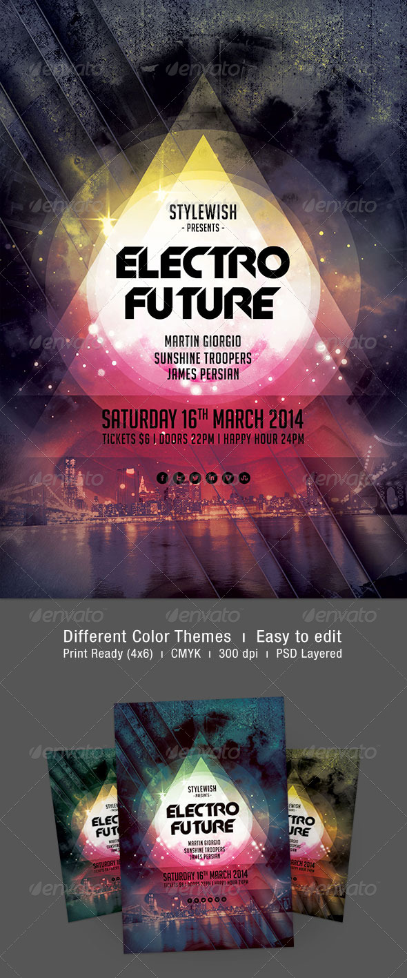 Electro Future Flyer - Clubs & Parties Events