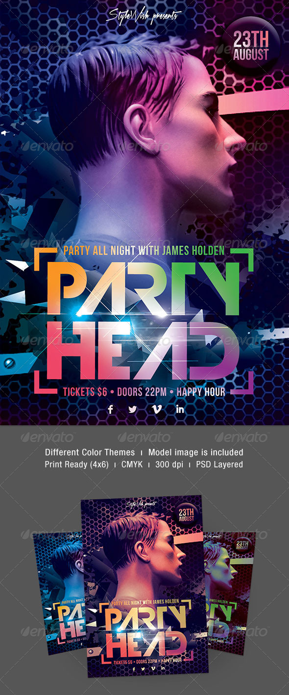 Party Head Flyer - Clubs & Parties Events