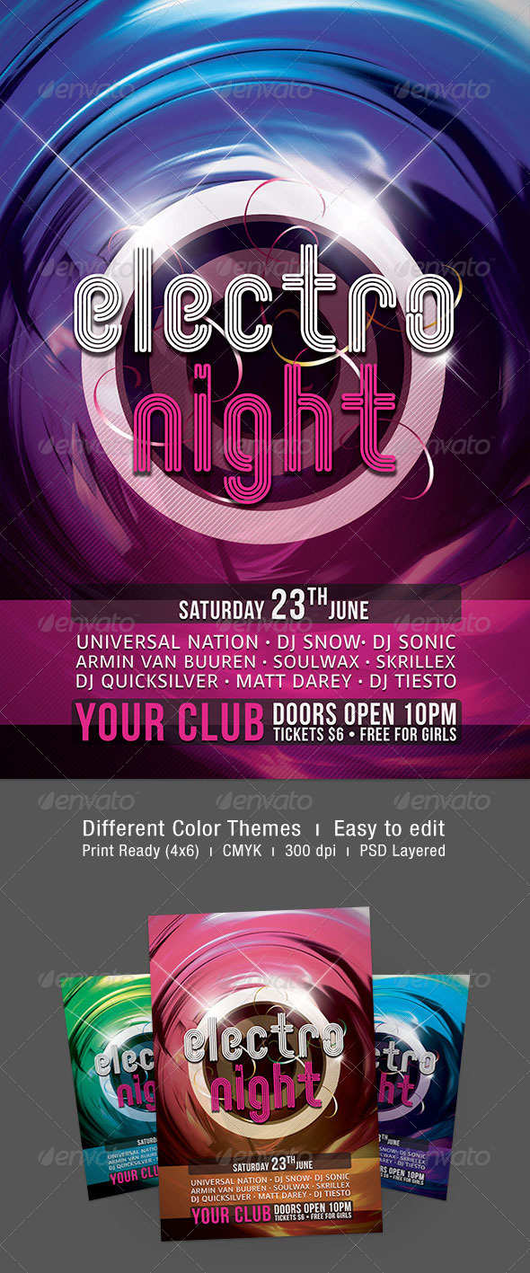 Electro Night Flyer - Clubs & Parties Events