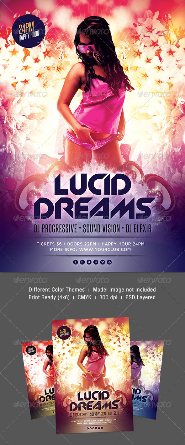 Lucid Dreams Flyer - Clubs & Parties Events
