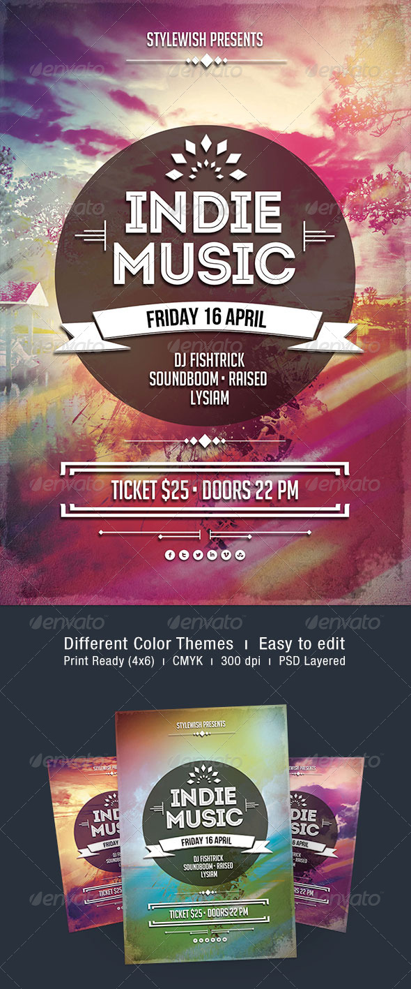 Indie Music Flyer - Concerts Events