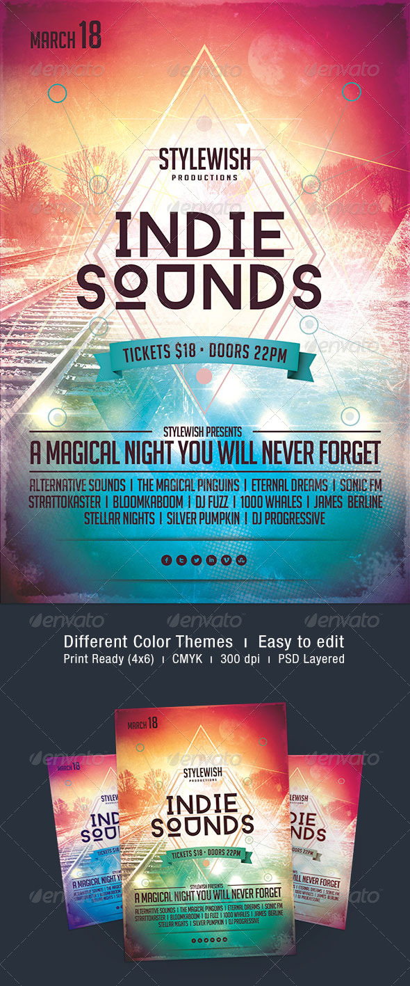 Indie Sounds Flyer - Concerts Events