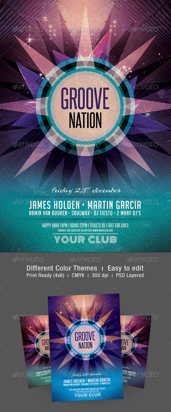 Groove Nation Flyer - Clubs & Parties Events