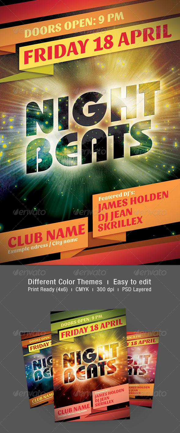 Night Beats Flyer - Events Flyers