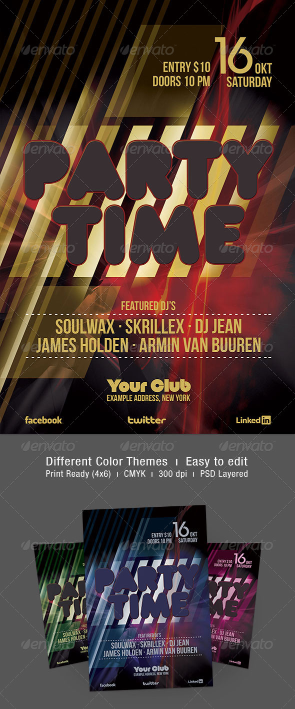 Party Time Flyer - Clubs & Parties Events