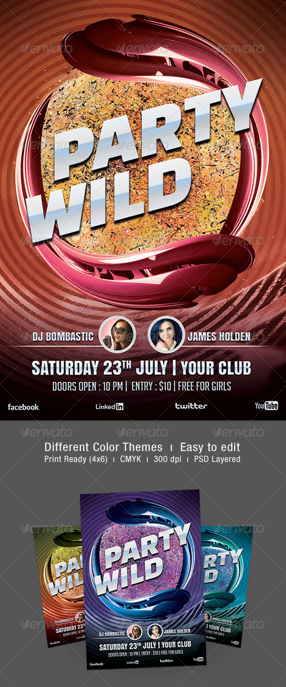 Party Wild Flyer - Clubs & Parties Events