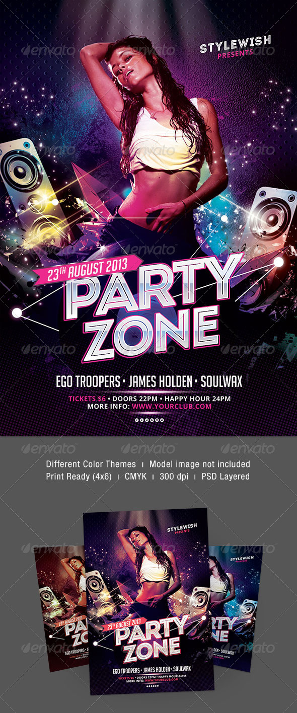 Party Zone Flyer - Clubs & Parties Events